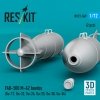 RESKIT RS72-0569 FAB-500 M-62 bombs (2 pcs) (Su-17, Su-22, Su-24, Su-25, Su-30, Su-34) (3D Printed) (1/72)